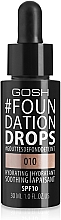 Düfte, Parfümerie und Kosmetik Feuchtigkeitsspendende flüssige Grundierung LSF 10 - Gosh Foundation Drops SPF10
