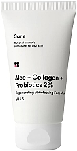 Düfte, Parfümerie und Kosmetik Gesichtsmaske mit Aloe und Kollagen - Sane Aloe + Collagen + Probiotics 2% Regenerating & Protecting Face Mask