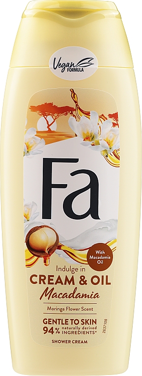 Verwöhnende und pflegende Cremedusche mit Macadamia-Öl und Moringablüten-Duft - Fa Cream&Oil Macadamia Shower Cream — Bild N1