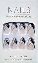 Düfte, Parfümerie und Kosmetik Künstliche Nägel Gold- und Weißfarben 24 St. - Deni Carte Nails Natural 2 Minutes Manicure