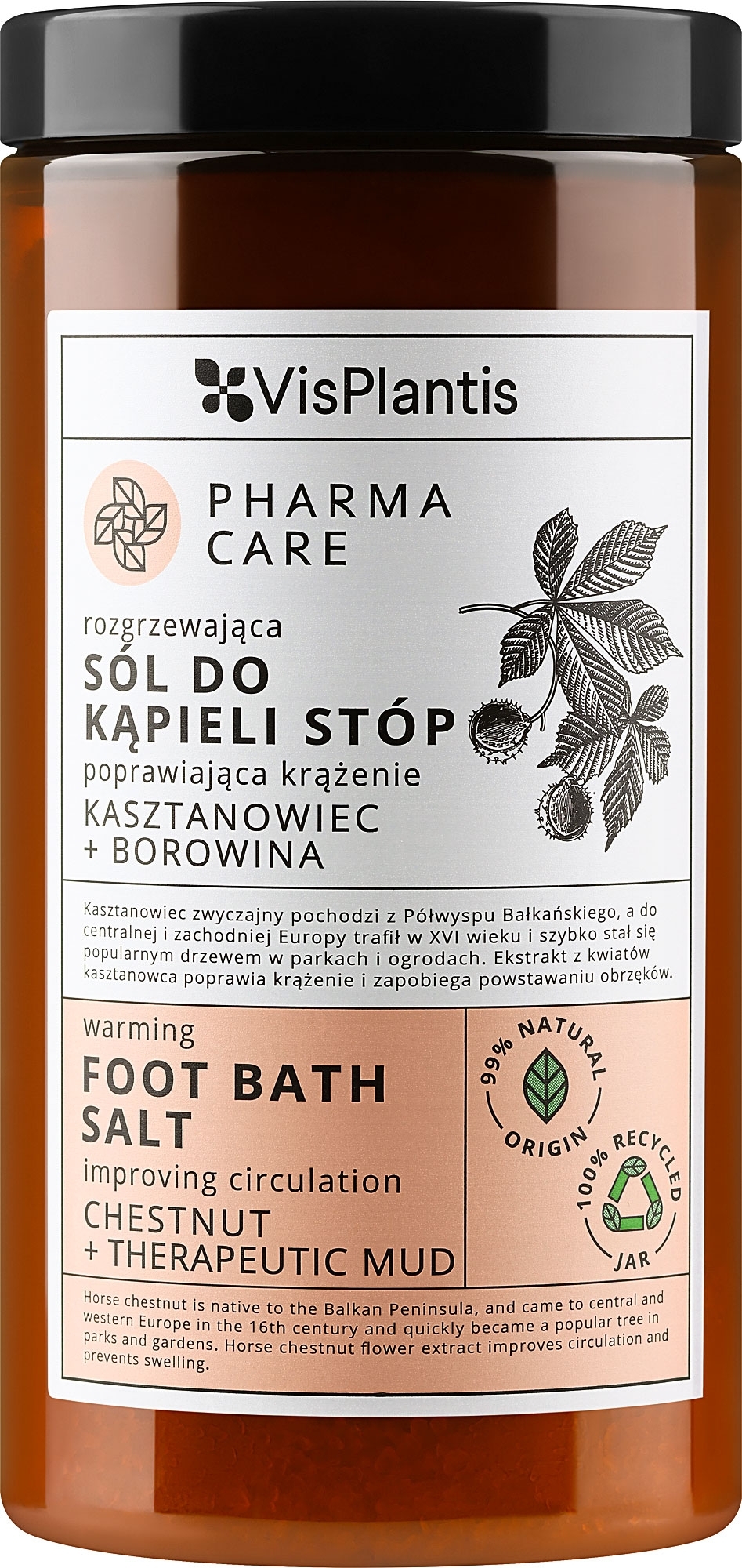 Salz für die Füße Rosskastanie und Schlamm - Vis Plantis Pharma Care Foot Bath Salt — Bild 560 g