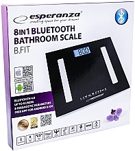 Elektronische Personenwaage schwarz - Esperanza 8 In 1 Bluetooth Bathroom Scale B.Fit EBS016K — Bild N4