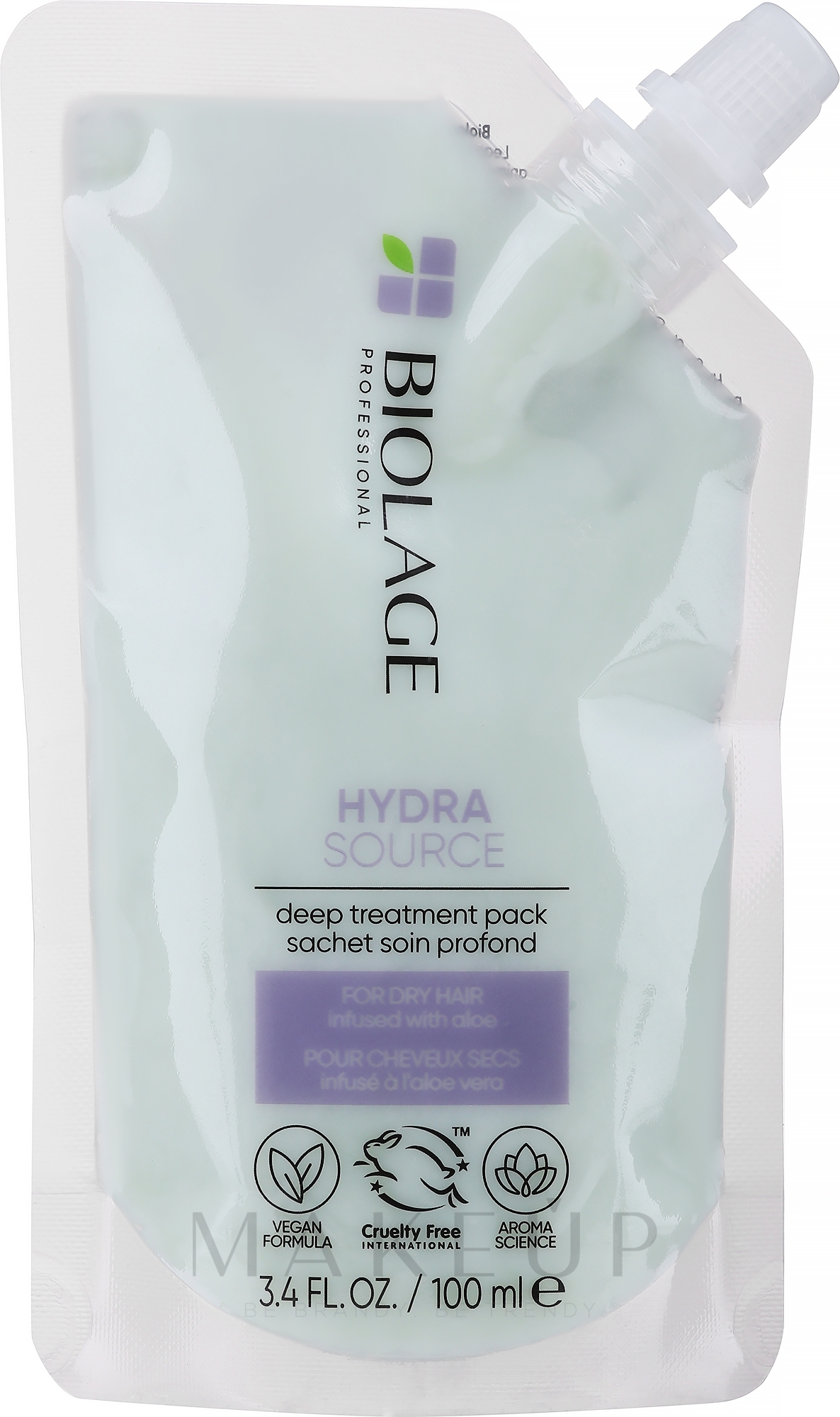 Haarmaske mit Aloe und Spirulina-Extrakt - Biolage Hydrasource Mask For Dry Hair Doy-Pack — Bild 100 ml