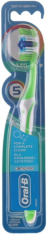 Zahnbürste mittel Complete 5 Way Clean grün-weiß - Oral-B Complete 5 Ways Clean 40 Medium — Bild N1