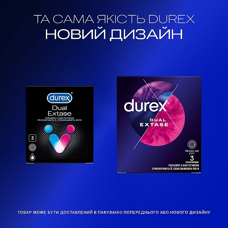 Latexkondome mit Silikongleitmittel 3 St. - Durex Dual Extase — Bild N4
