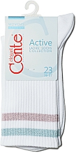 Düfte, Parfümerie und Kosmetik Damensocken Active 19C-65SP weiß mit hellrosa - Conte