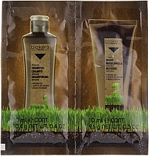 Düfte, Parfümerie und Kosmetik Haarpflegeset - Salerm Biokera Argan (Shampoo 10ml + Haarmaske 10ml)