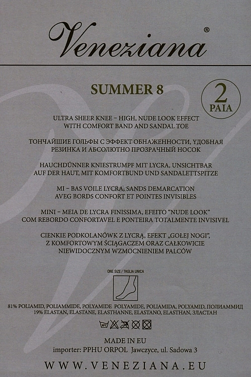 Kniestrümpfe für Frauen Summer 8 Den grafitto - Veneziana — Bild N3