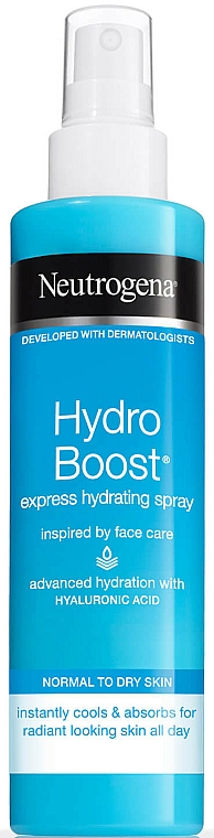 Neutrogena Hydro Boost Express Hydrating Spray - Feuchtigkeitsspendendes Körperspray mit Hyaluron-Gel-Komplex