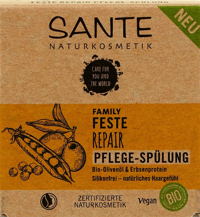 Fester Conditioner mit Olivenöl und Erbsenprotein - Sante Olive Oil & Pea Protein Solid Conditioner — Bild N3