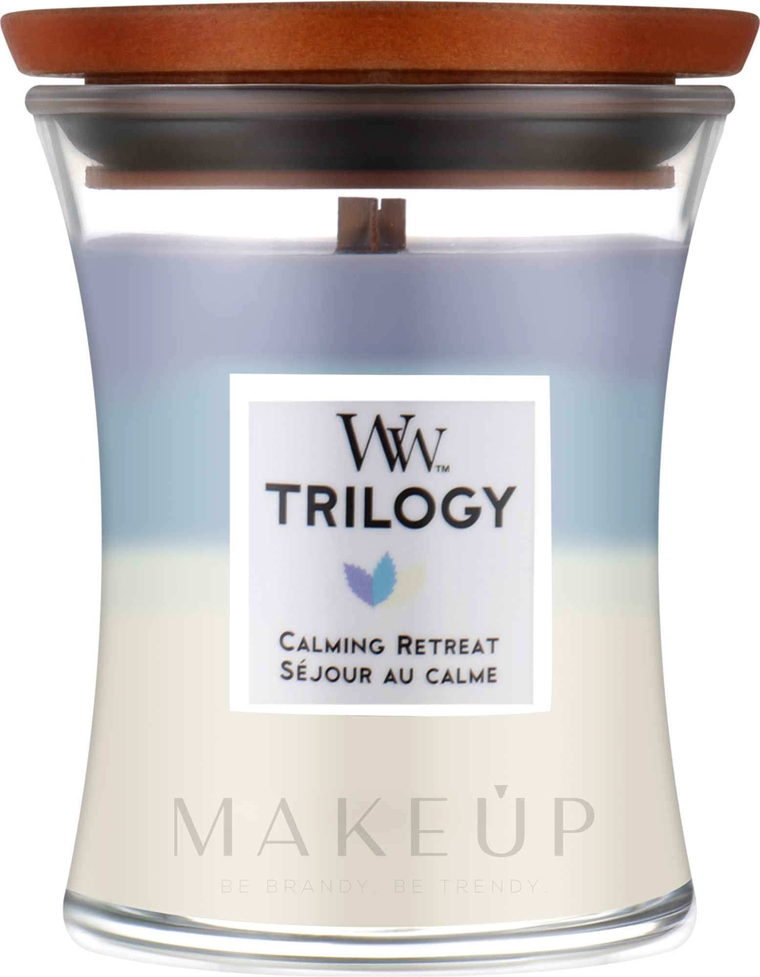 Duftkerze im Glas Calming Retreat - Woodwick Hourglass Trilogy Candle Calming Retreat — Bild 275 g