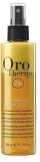 2-Phasiges revitalisierendes Haarspülung-Spray mit Gold, Keratin und Argan - Fanola Oro Therapy