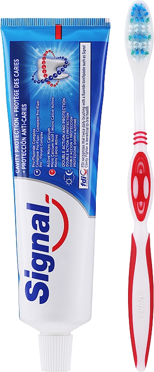 Set - Signal Cavity Protection Toothpaste (Zahnpasta Cavity Protection 100ml + Zahnbürste rot 1 St.) — Bild N2