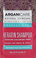 GESCHENK! Shampoo für alle Haartypen mit Keratin - ArganiCare Shampoo for All Hair Types (Probe)  — Bild N1