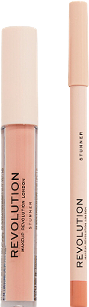 Lippen-Make-up Set (Lipgloss 3ml + Lippenkonturenstift 1g) - Makeup Revolution Lip Contour Kit Stunner — Bild N2
