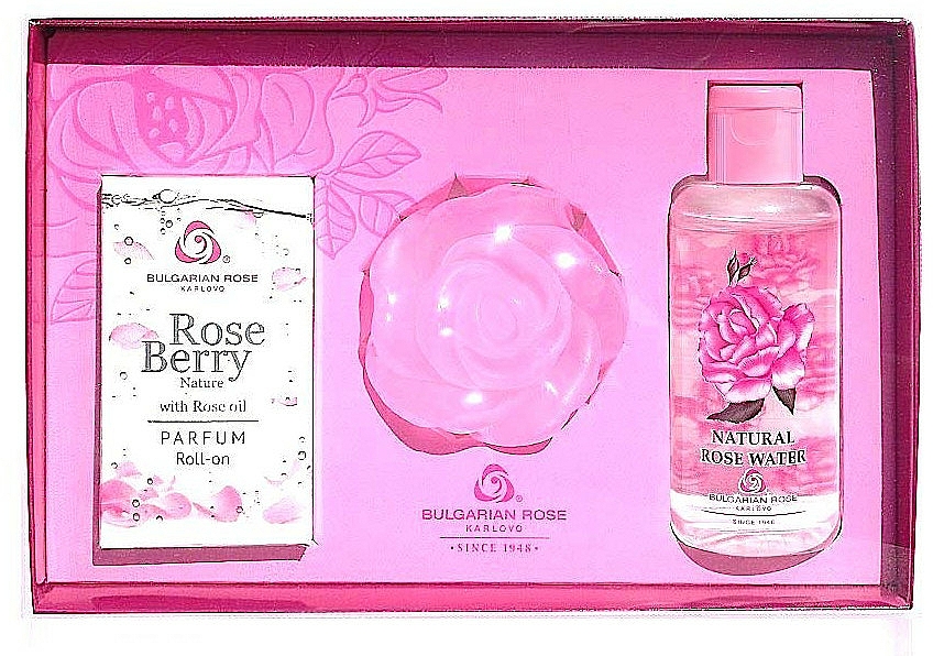 Geschenkset - Bulgarian Rose Rose (Rosenwasser 100ml + Seife 70g + Parfüm Roll-on 9ml) — Bild N1