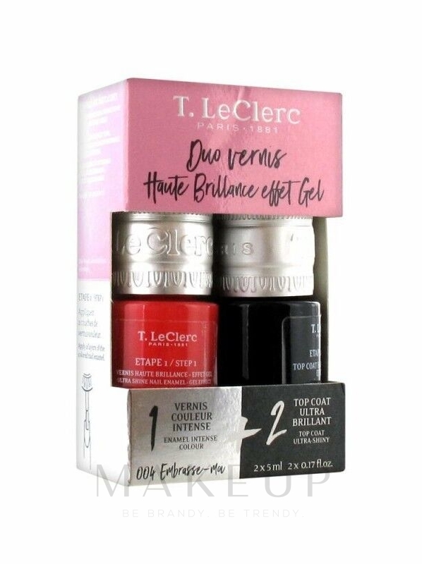 Nagellack-Set - T.LeClerc Duo Vernis Haute Brillance Effect Gel (nail/polish/5ml + top/coat/5ml) — Bild 006 - Rendez Vous