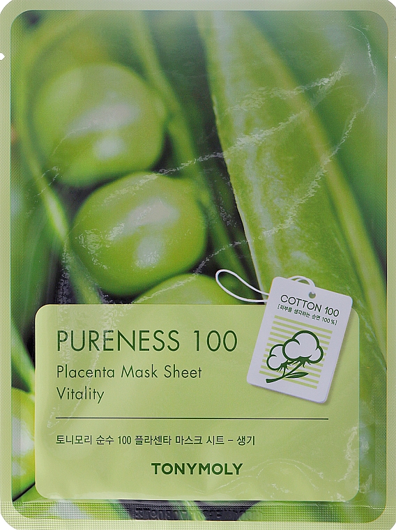 Stärkende Tuchmaske mit Phytoplazentaextrakt - Tony Moly Pureness 100 Placenta Mask Sheet