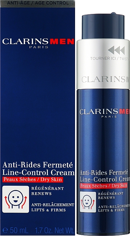 Regenerierende Anti-Aging Gesichtscreme für trockene Haut - Clarins Men Line-Control Cream For Dry Skin — Bild N2