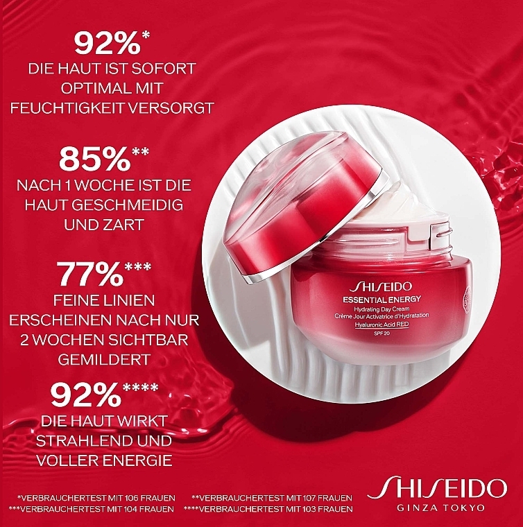 Feuchtigkeitsspendende Tagescreme für das Gesicht SPF 20 - Shiseido Essential Energy Moisture Activating Day Cream SPF20 (Refill) — Bild N4