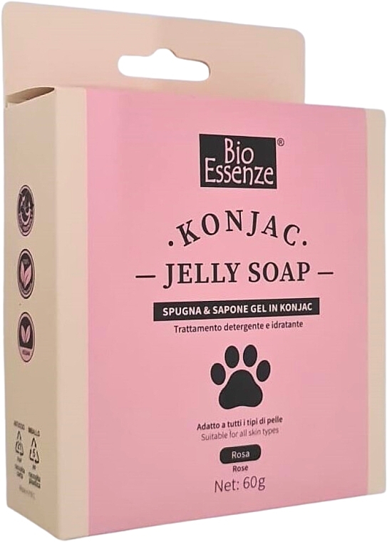 Set - Bio Essenze Jelly Soap Rossa (sponge/1pcs+soap/60g) — Bild N1