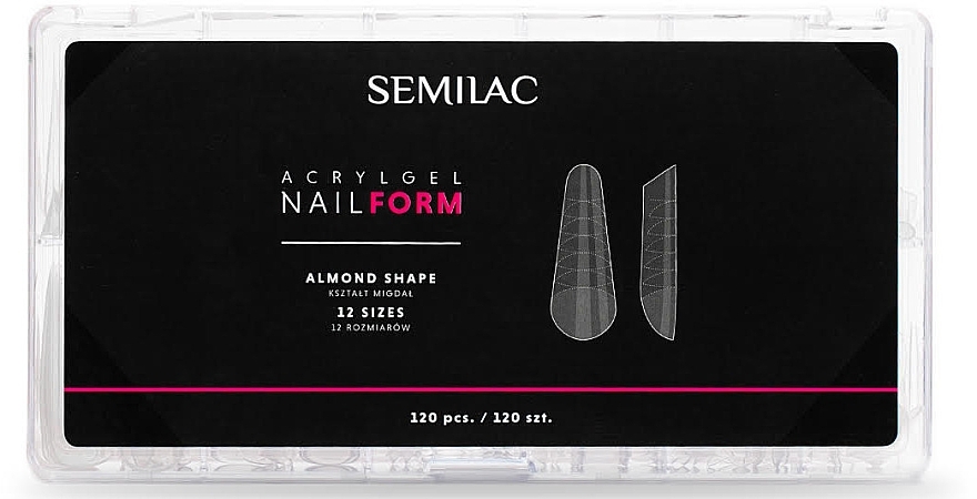 Formen zur Nagelverlängerung - Semilac Acrylgel Nail Form Almond  — Bild N1