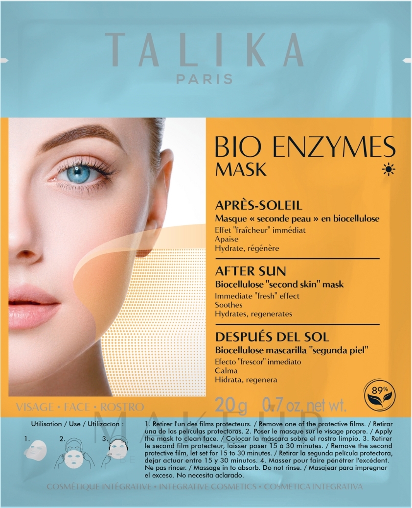 Feuchtigkeitsspendende und erfrischende Gesichtsmaske nach dem Sonnen - Talika Bio Enzymes Mask After Sun — Bild 20 g