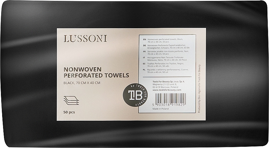 Einwegtücher aus Zellulose 70x40 cm schwarz - Tools For Beauty Lussoni Towel Cellulose — Bild N1