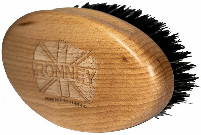 Holzbartbürste mit Naturborsten hell - Ronney Professional Barber Big Brush — Foto N1