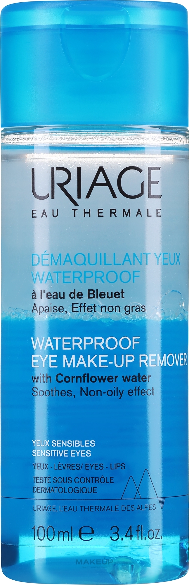 Entferner für wasserfestes Augen Make-up mit Kornblumenblütenwasser und Uriage-Thermalwasser - Uriage Waterproof Eye Make-Up Remover — Bild 100 ml