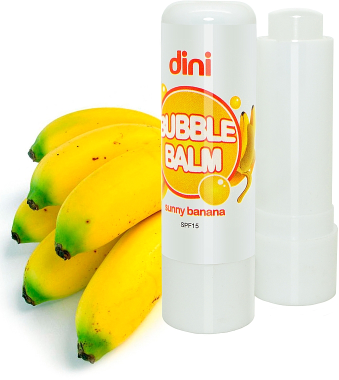 Lippenbalsam mit Bananengeschmack - Dini Bubble Balm Banan SPF 15 — Bild N1