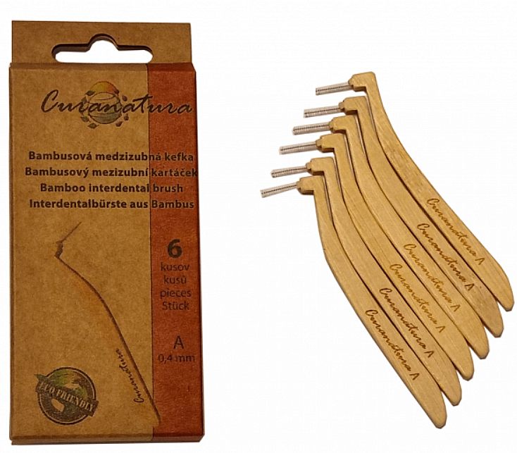 Interdentalbürsten aus Bambus Größe A (0,4 mm) 6 St. - Curanatura Interdental Toothbrush — Bild N1