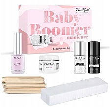 Nagelpflegeset - NeoNail Professional Baby Boomer Set (Nagelüberlack 7,2ml + Nagelunterlack 7,2ml + Nagelgel 5ml + Peel-Off-Gummi 12ml + Maniküreschwämmchen 25 St. + Nagelhautstäbchen 10 St.) — Bild N2