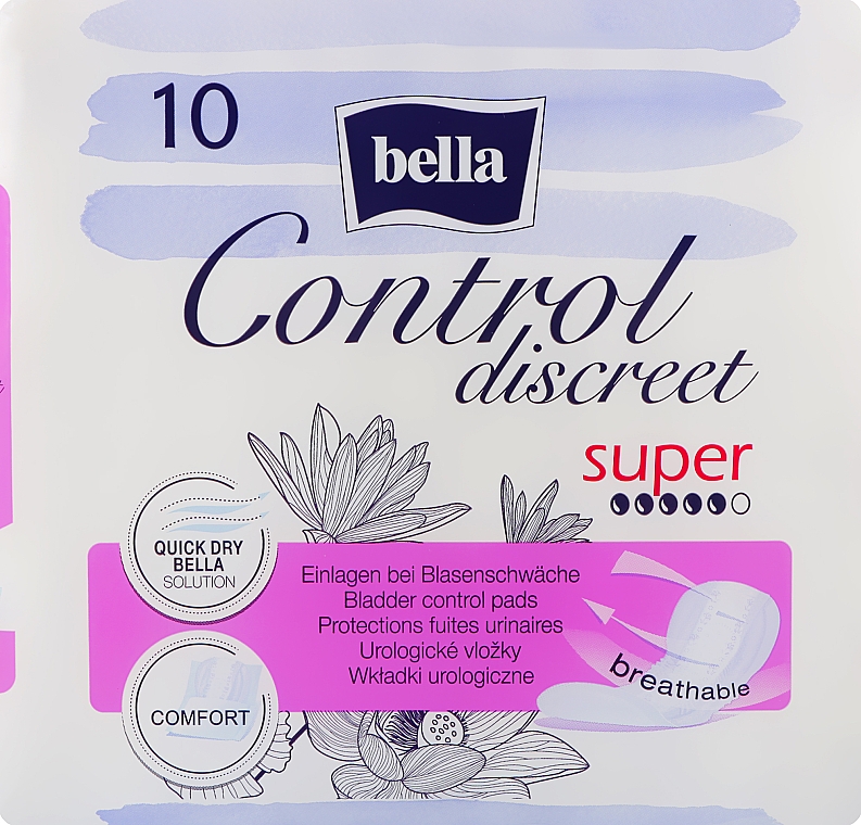 Einlagen bei Blasenschwäche 10 St. - Bella Control Discreet Super Bladder Control Pads — Bild N1