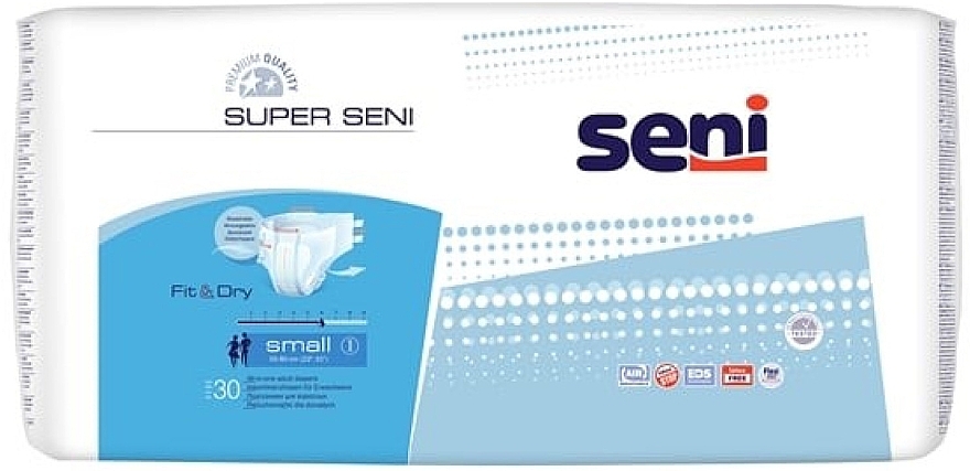 Windeln für Erwachsene 55-80 cm - Seni Super Seni Small 1 Fit & Dry  — Bild N1