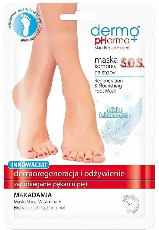 Regenerierende und nährende Fußmaske - Dermo Pharma Skin Repair Expert S.O.S. Regenerating Foot Mask