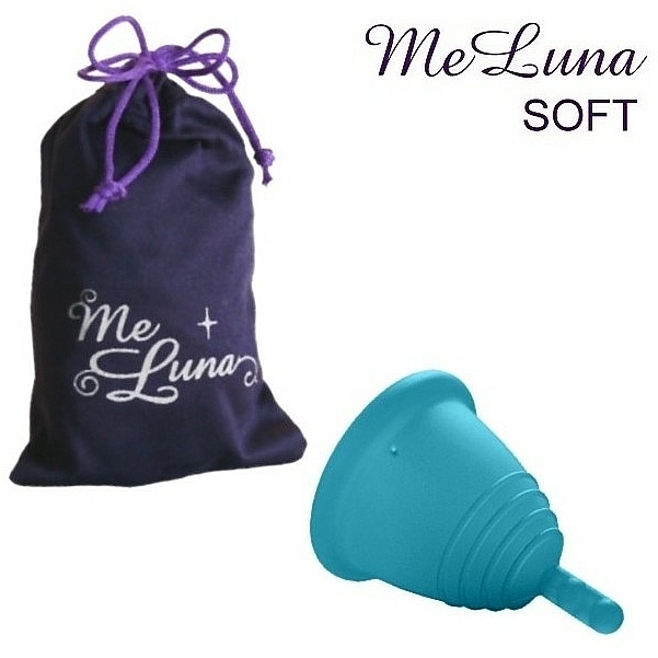 Menstruationstasse Größe L Meereswelle - MeLuna Soft Shorty Menstrual Cup Stem — Bild N1