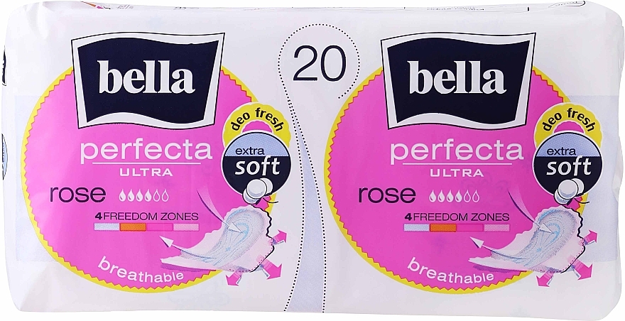 Damenbinden Perfecta Rose Deo Fresh Soft Ultra 10+10 St. - Bella — Bild N1
