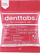 Zahnreinigungstabletten Erdbeere mit Fluorid für Kinder - Denttabs Teeth Cleaning Tablets Kids Strawberry With Fluoride — Bild N1