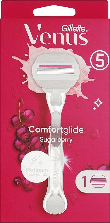 Rasierer mit 1 Ersatzklinge - Gillette Venus Comfortglide Sugarberry — Bild N1