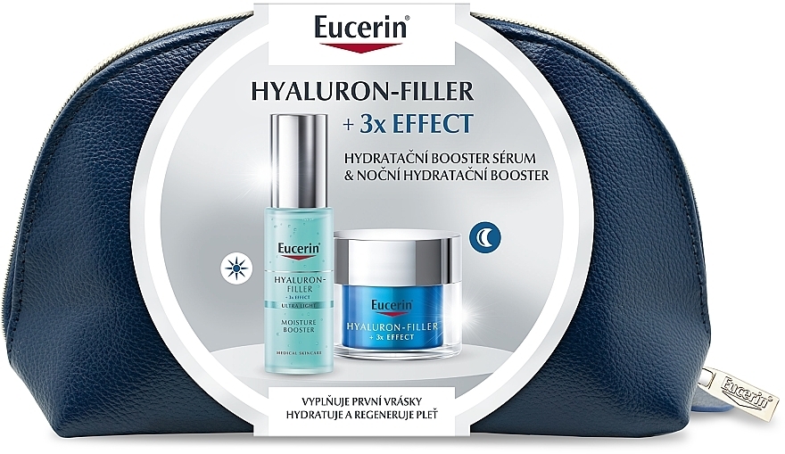Set - Eucerin Hyaluron-Filler 3x Effect Booster (f/serum/30ml + n/cr/50ml + pouch) — Bild N1