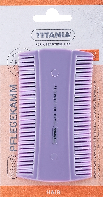 Doppelseitiger Haarkamm 10 cm violett - Titania Universal Comb  — Bild N1