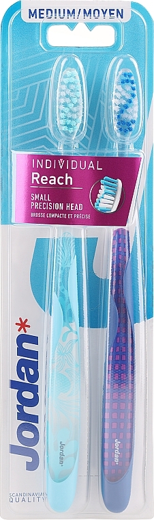 Zahnbürsten mittel lila und blau in Mustern - Jordan Individual Reach Medium — Bild N1