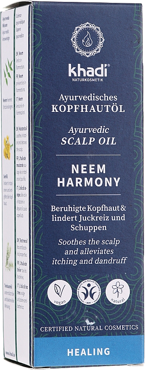 Ayurvedisches und beruhigendes Kopfhautöl gegen Juckreiz und Schuppen - Khadi Ayurvedic Scalp Oil Neem Harmony