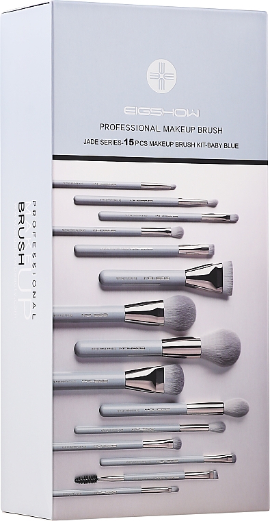 Make-up Pinselset blau 15 St. - Eigshow Jade Baby Blue Series — Bild N1