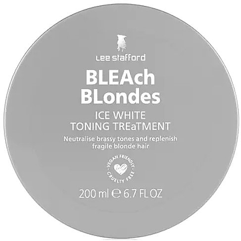 Tonisierende Maske für Asch- und Grautöne - Lee Stafford BLEAch Blondes Ice White Toning Mask — Bild N1