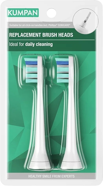 Austauschbare Zahnbürstenköpfe 2 St. weiß - Kumpan Replacement Brush Heads 019W — Bild N2