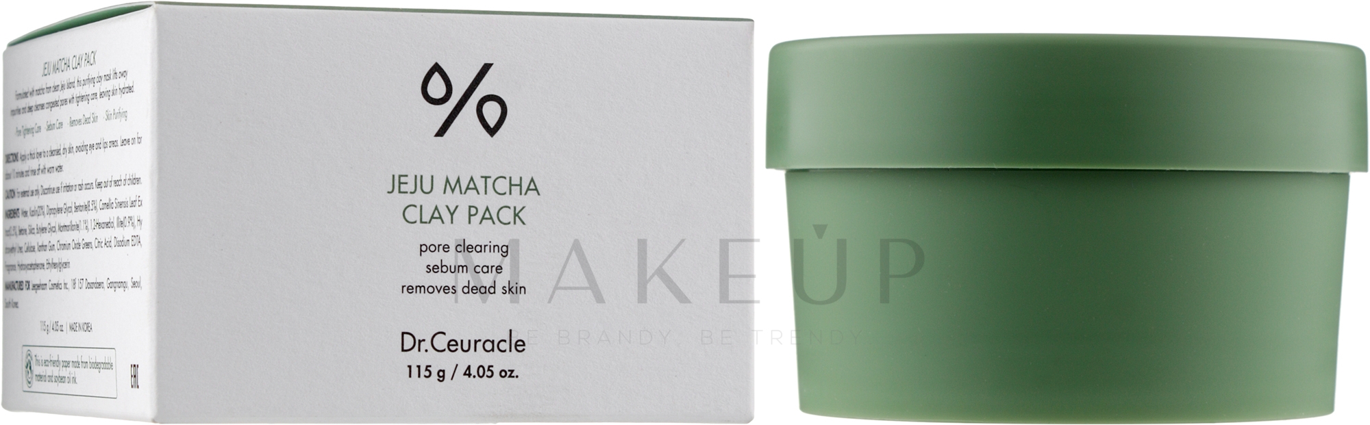 Reinigende Tonmaske mit Matcha für Gesicht - Dr.Ceuracle Jeju Matcha Clay Pack — Bild 115 g