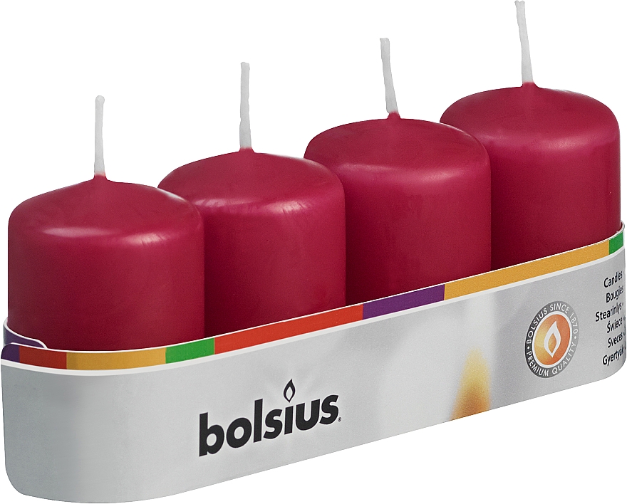 Duftkerze rot 60/40 mm, 4 St. - Bolsius Candle — Bild N1