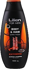Düfte, Parfümerie und Kosmetik 2in1 Shampoo und Duschgel mit Guaraná - Lilien For Men Body & Hair Extreme Shower & Shampoo